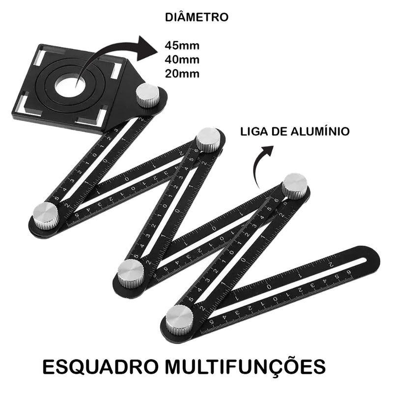 Régua Articulada Esquadro Marcador de Piso Azulejo Cerâmica em  Alumínio