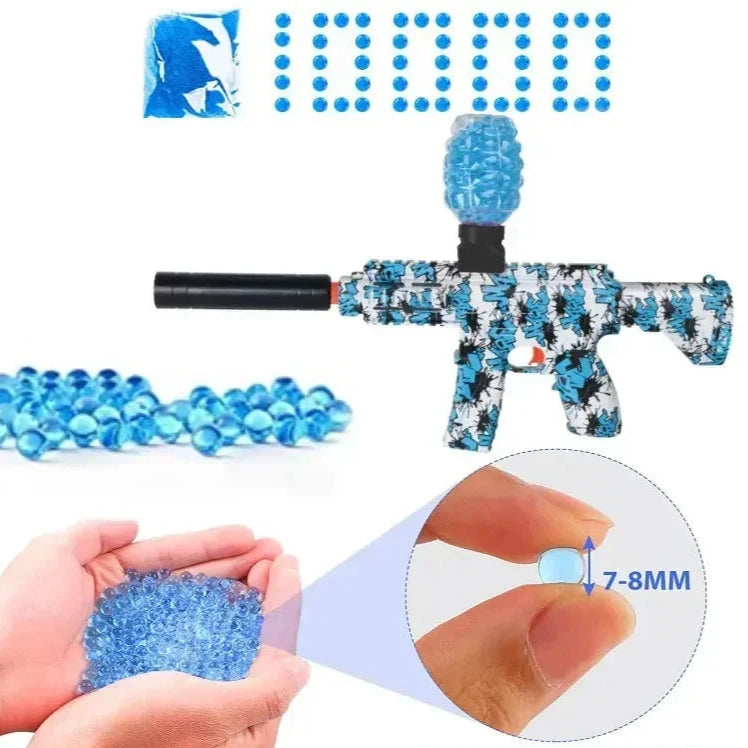 Pistola Elétrica de Brinquedo AquaStrike com Disparo Contínuo de Balas de gel  d'Água 💦 - Aventura ao Ar Livre com 10.000 Bolinhas de Gel 🎯