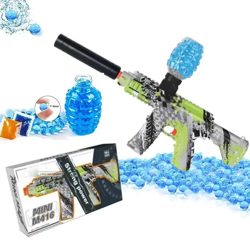 Pistola Elétrica de Brinquedo AquaStrike com Disparo Contínuo de Balas de gel  d'Água 💦 - Aventura ao Ar Livre com 10.000 Bolinhas de Gel 🎯