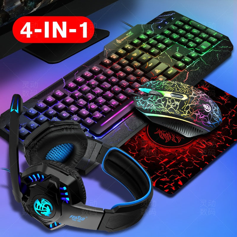 Gamer Mouse RGB LED Backlit Gamer Keyboards USB Wired Keyboard for Game PC Laptop Computer Teclado Gamer